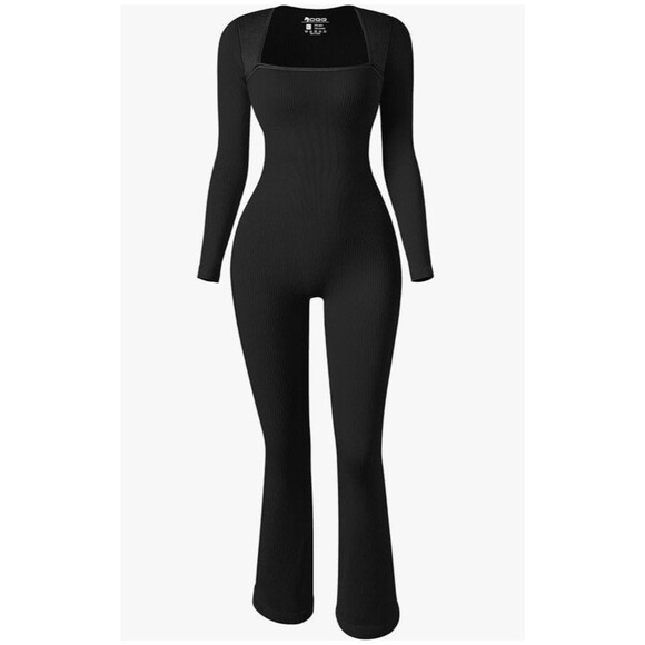 Unbranded Pants - Catsuit Unitard One Piece Square Neck Line Flare Leg XL Tall Gym Athleisure Yoga